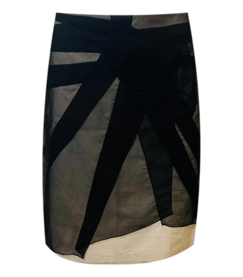 Bottega Veneta Silk & Cotton Layered Skirt. Size 40IT