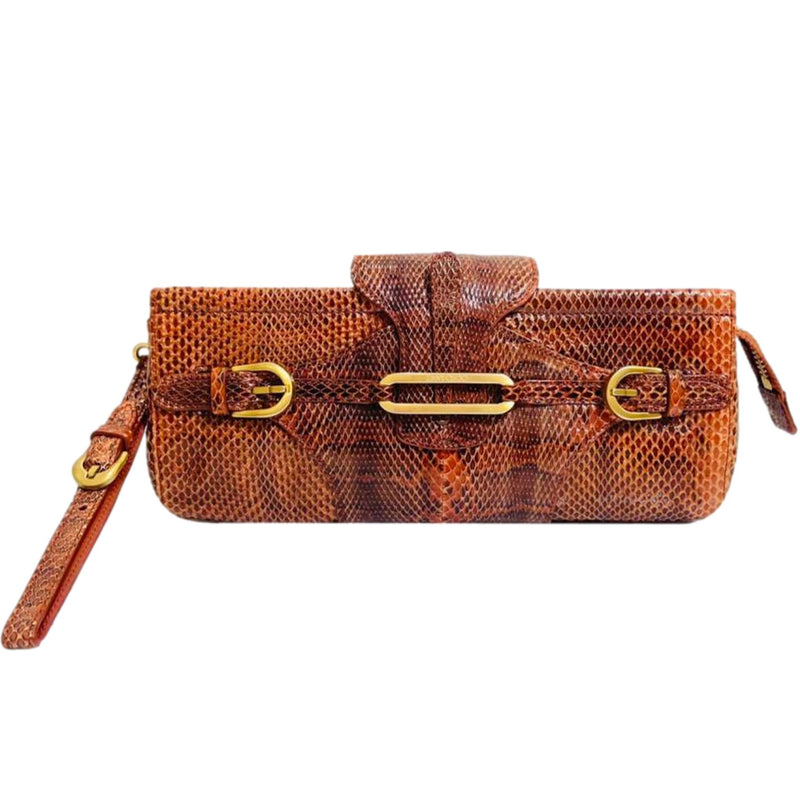 Jimmy Choo Snakeskin Wristlet Clutch Bag