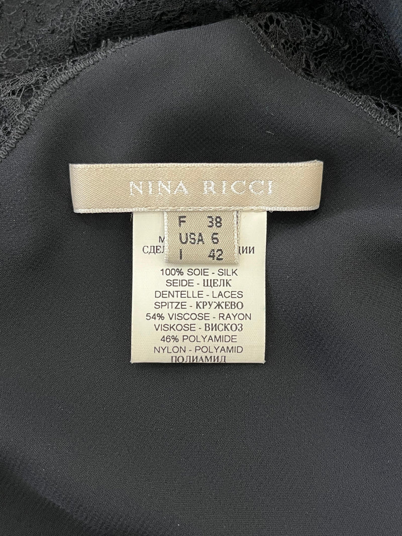 Nina Ricci Silk Lace Detailed Dress. Size 38FR