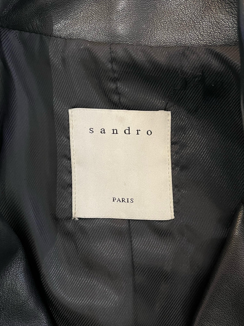 Sandro Leather Biker Jacket. Size 1