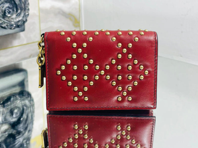 Dior Studded Leather Charm Wallet