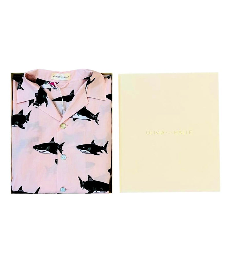 Olivia Von Halle Casablanca Shark Print Pyjamas. Size XS