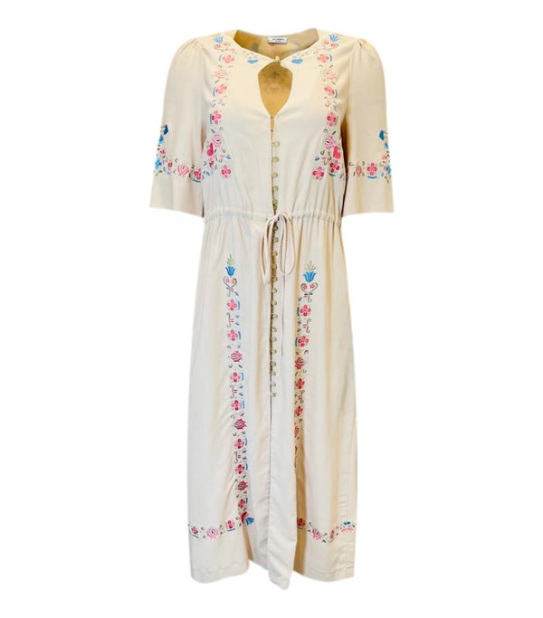 Vilshenko Silk Folk Embroidered Dress. Size M