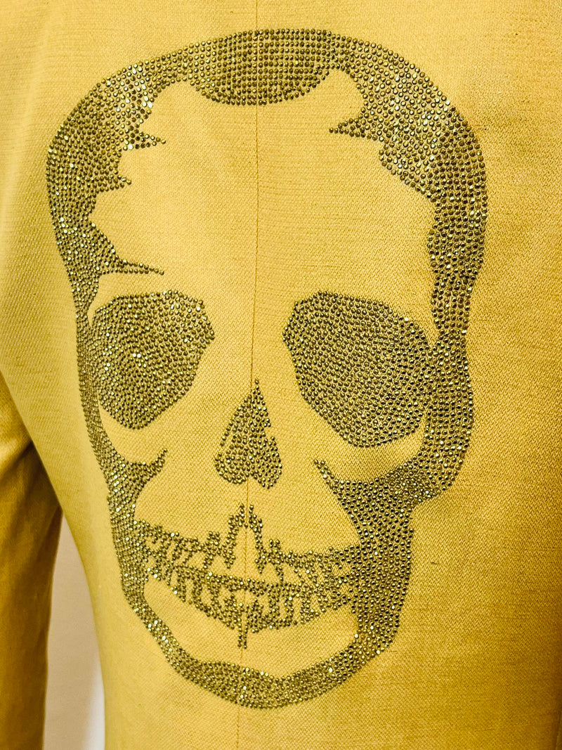 Zadig & Voltaire Skull Embellished Linen & Cotton Blazer. Size 38FR