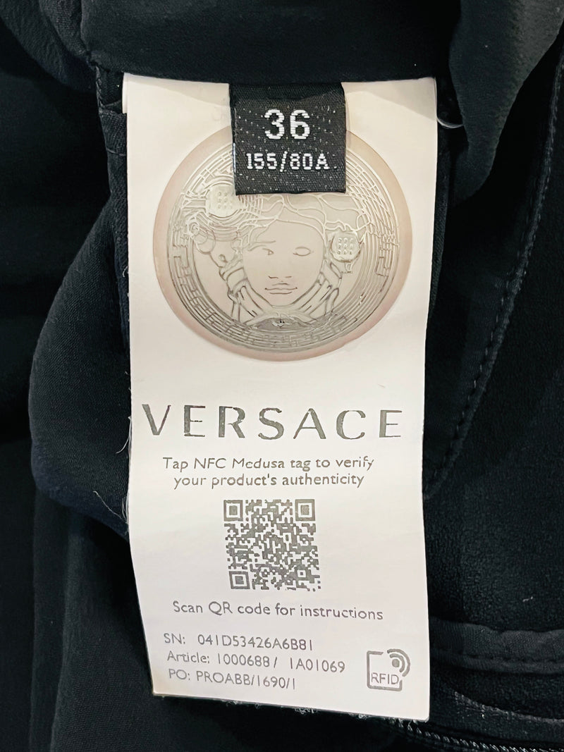 Versace Medusa Detail Crepe Mini Dress. Size 36IT