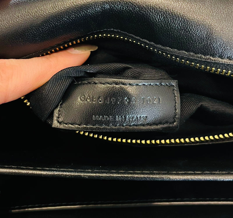 Saint Laurent Le Maillon Leather Satchel Crossbody Bag