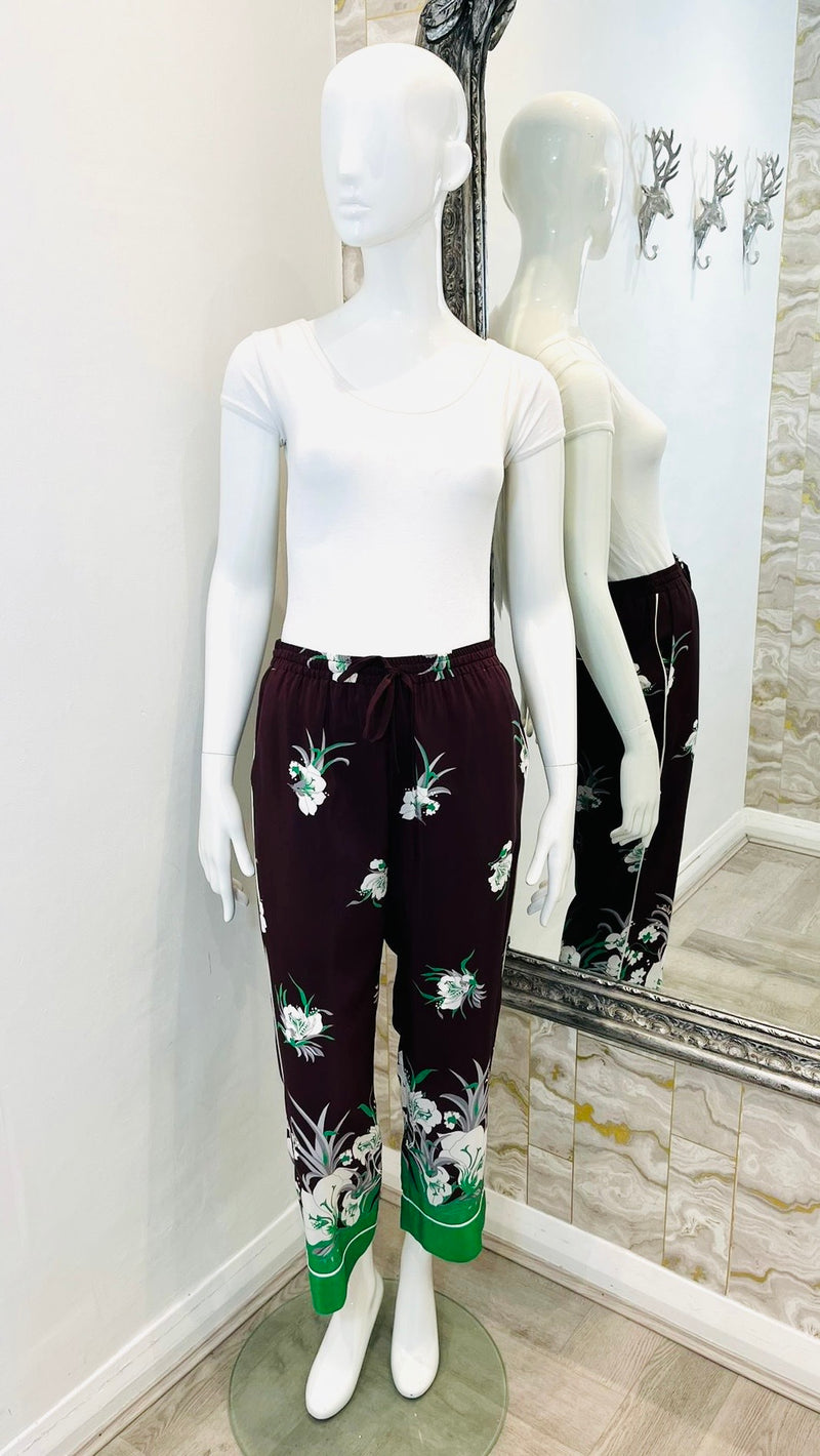Valentino Silk Printed Trousers. Size 38IT
