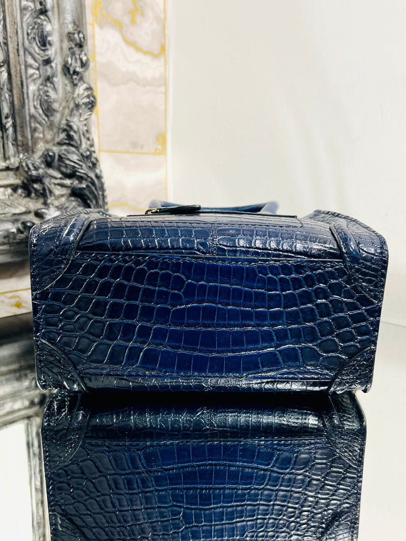Celine Nano Luggage Bag In Crocodile Skin