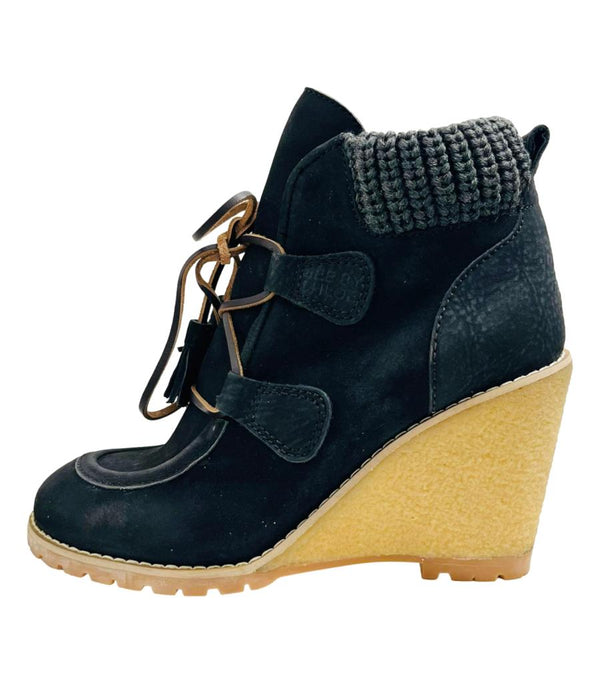 See By Chloe Suede Wedge Ankle Boots. Size 36