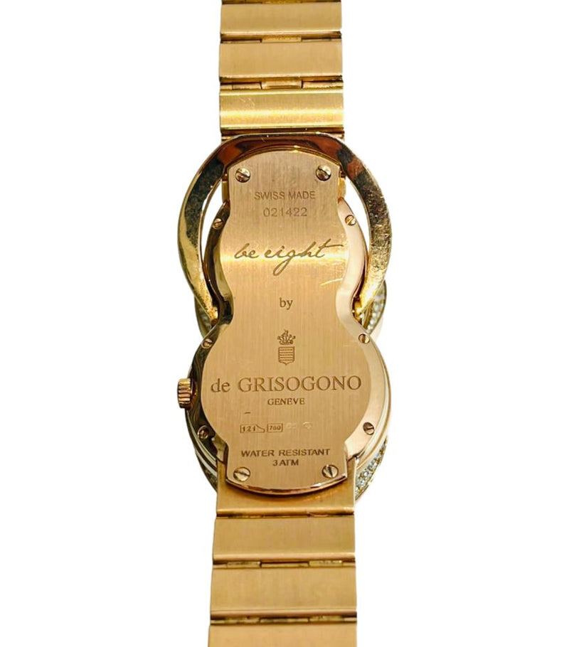 De Grisogono 'Be Eight' 18k Rose Gold & Diamond Watch