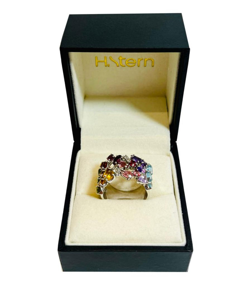 H Stern Rainbow Gemstone Ring In 18k White Gold