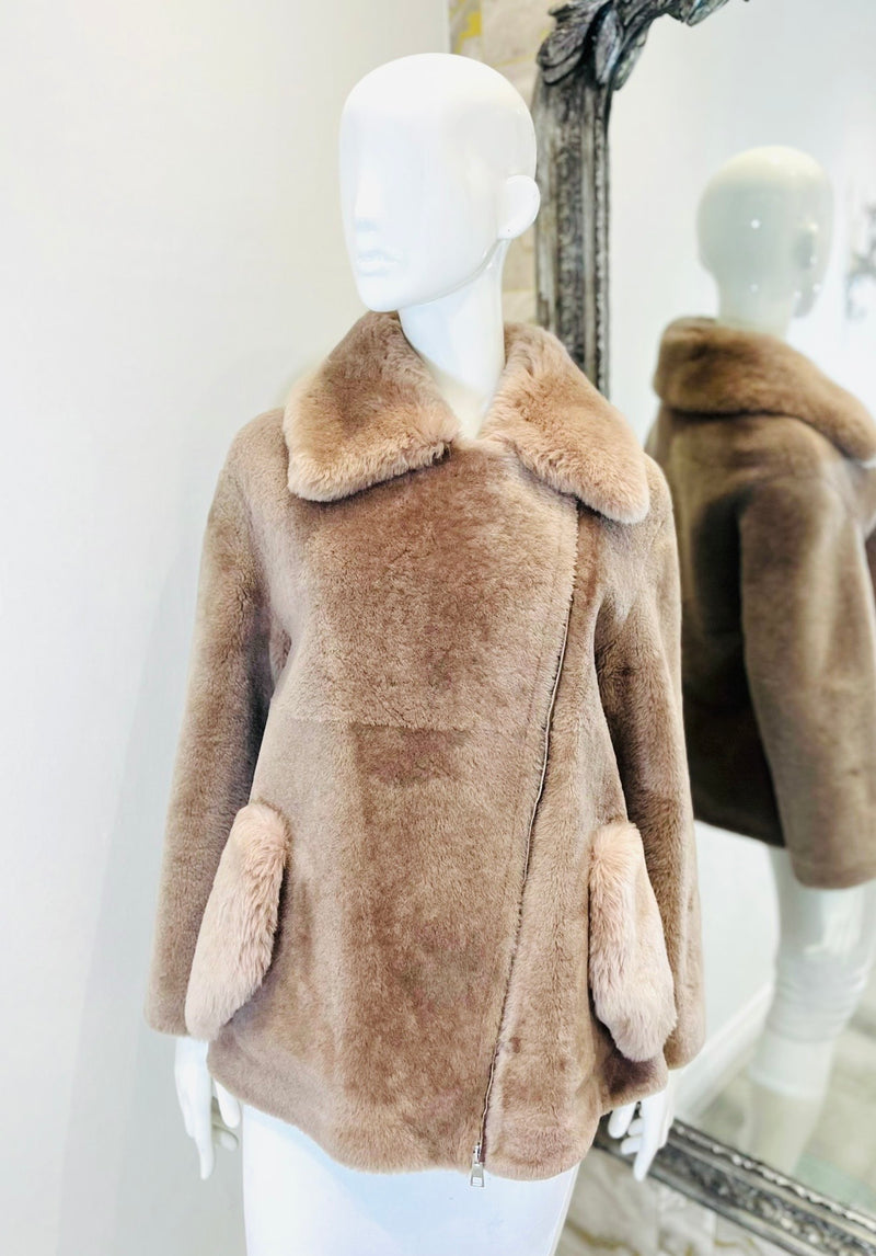 Blancha Sheepskin Teddy Coat. Size 38IT