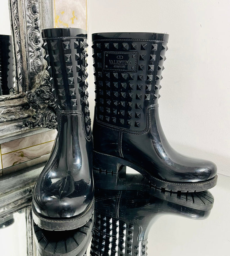Valentino Rockstud Rain Boots. Size 37