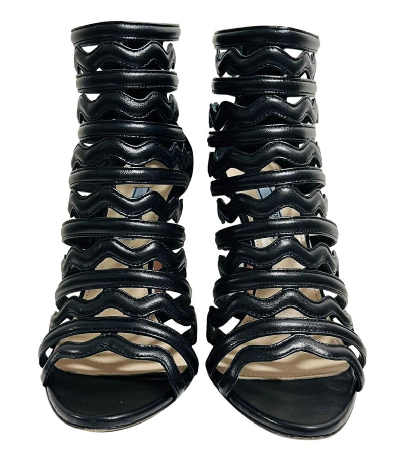 Prada Leather Caged Sandals. Size 39