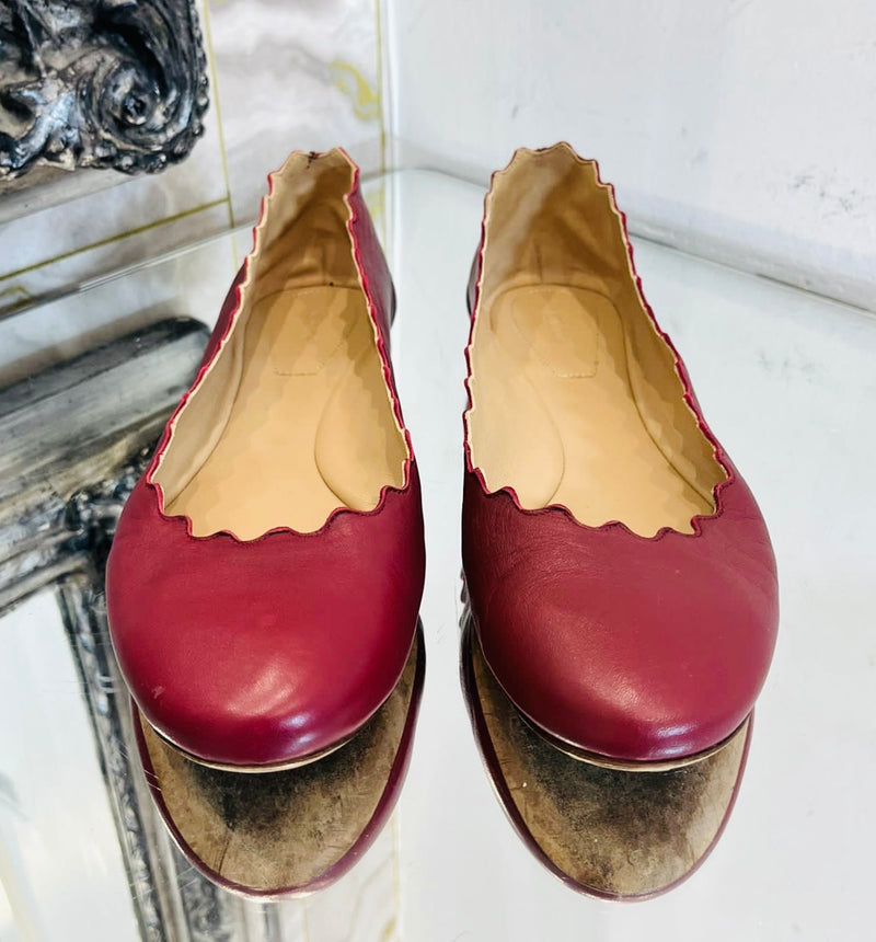 Chloe Leather Ballerina Flats. Size 37