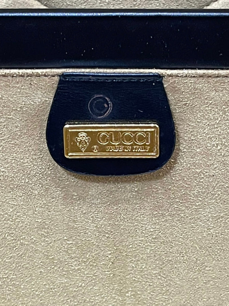 Gucci Vintage Large Leather Box Trunk Case