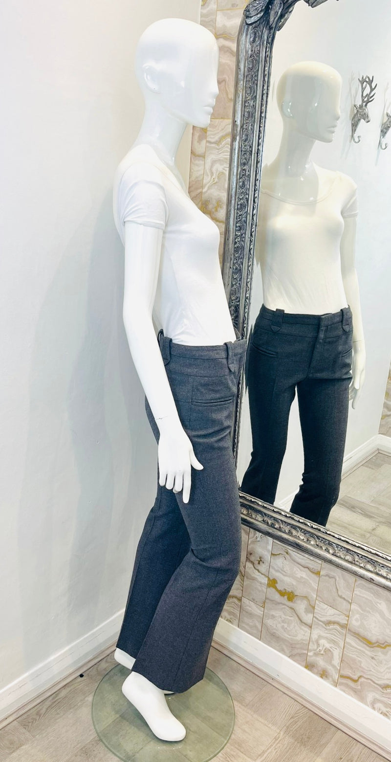 Altuzarra Cropped Flared Wool Trousers. Size 38IT