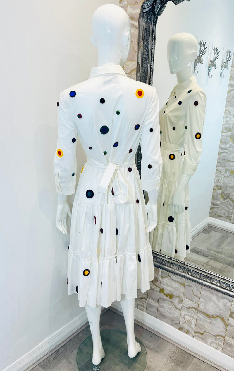 Prada Embroidered Cotton Shirt Dress. Size S