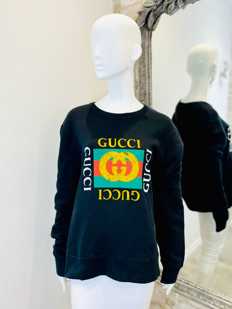 Gucci Logo Cotton Sweatshirt. Size L