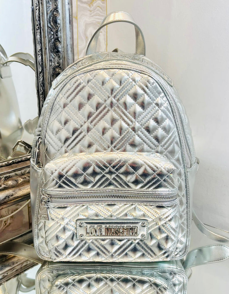Love Moschino Metallic Logo Backpack