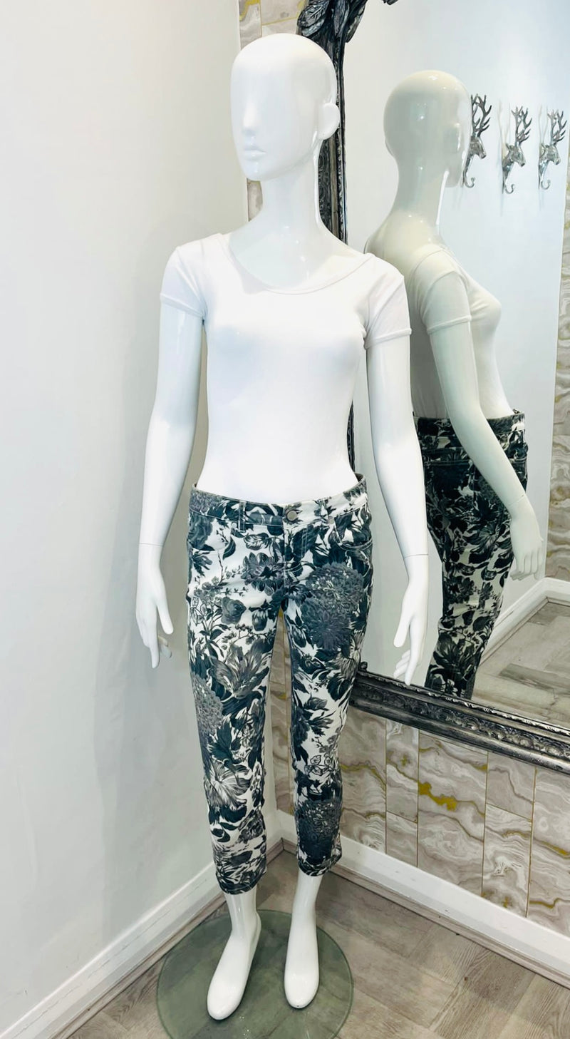 Stella McCartney Cropped Floral Bio Cotton Jeans. Size 2US