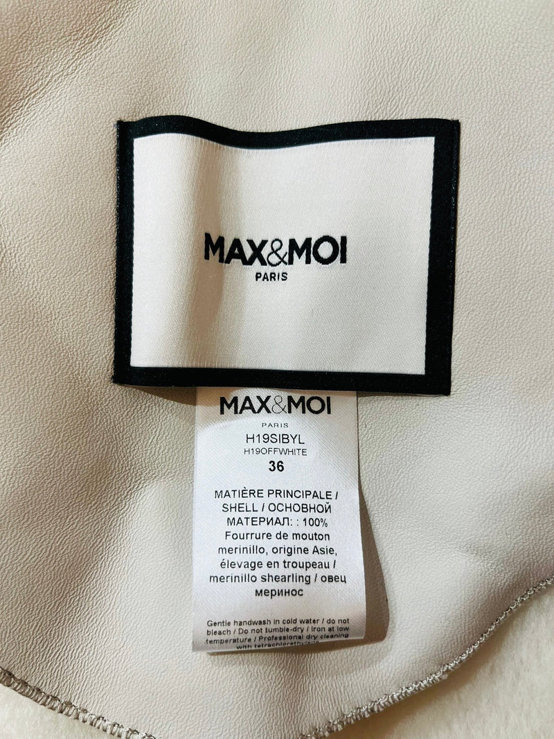 Max & Moi Reversible Merino Shearling Coat. Size 36FR