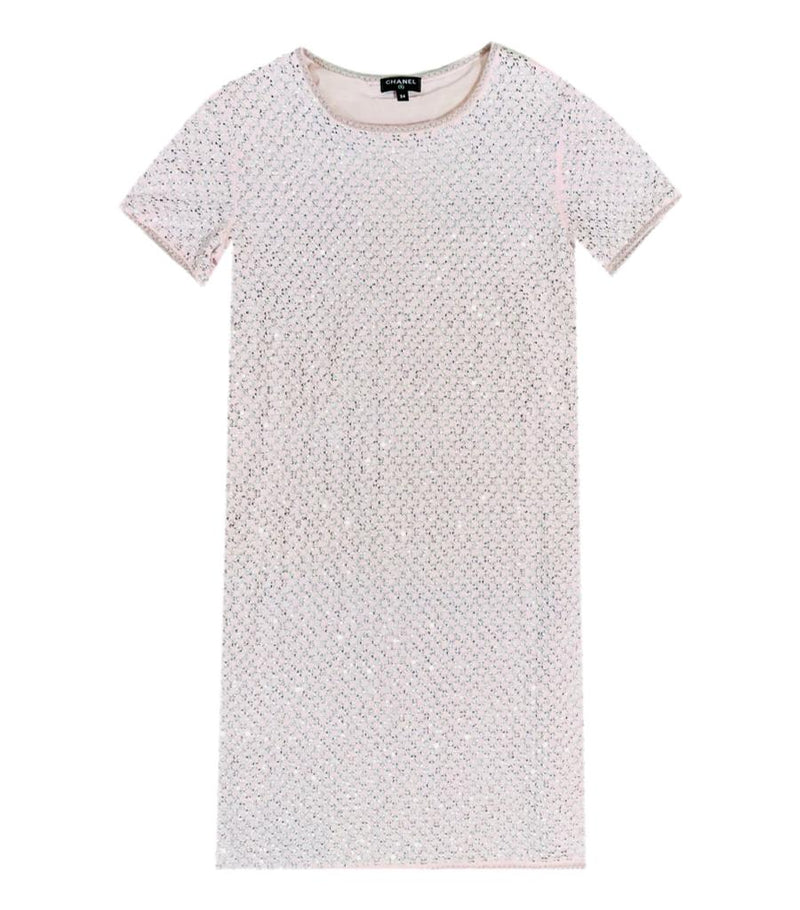Chanel Angora Wool & Silk Rhinestone Studded Dress. Size 34FR