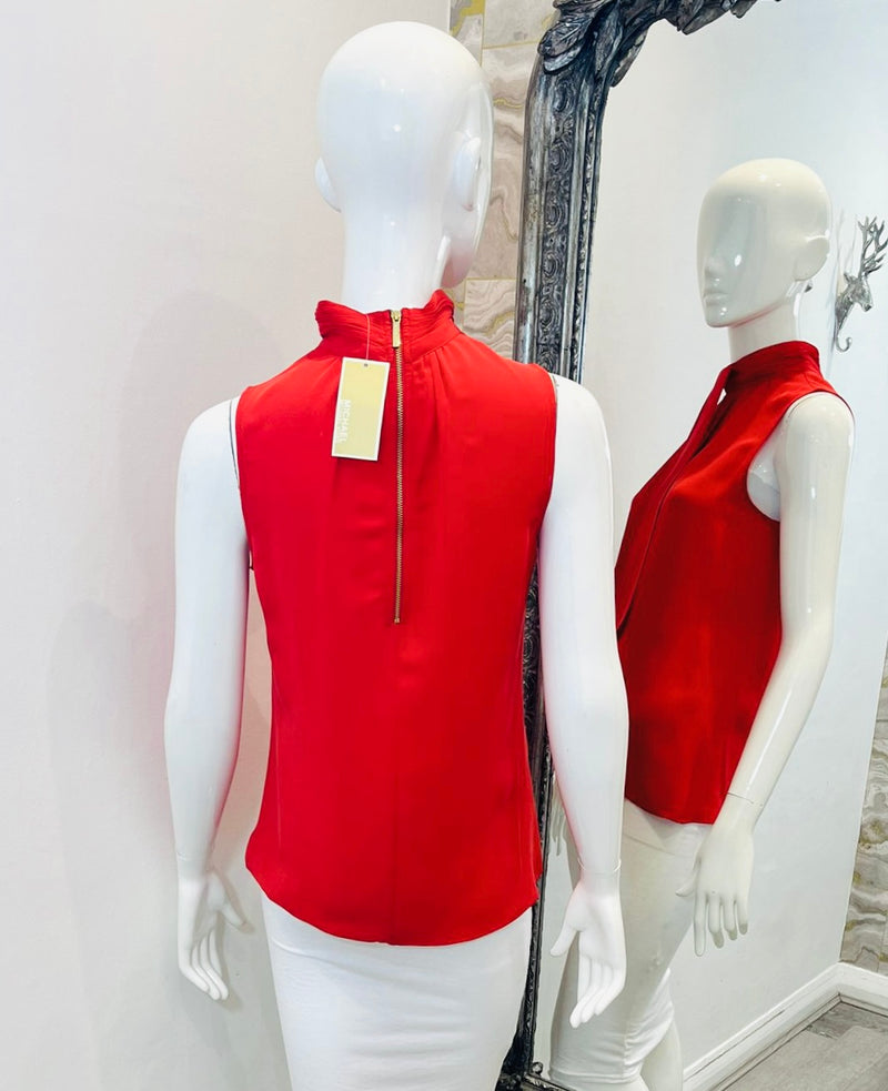Michael Kors Neck Tie Silk Top. Size S