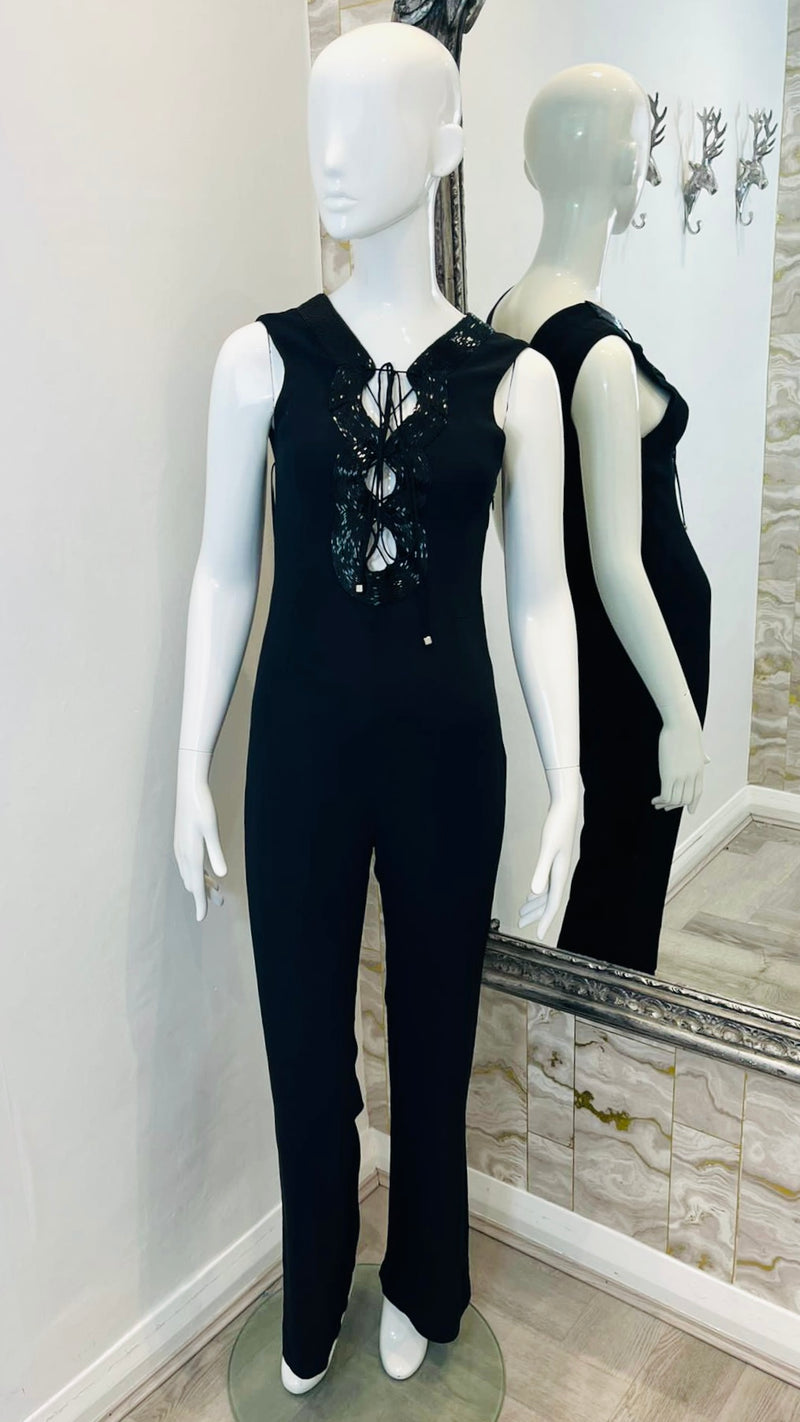 Emilio Pucci Lace-Up Silk Blend Jumpsuit. Size 40IT