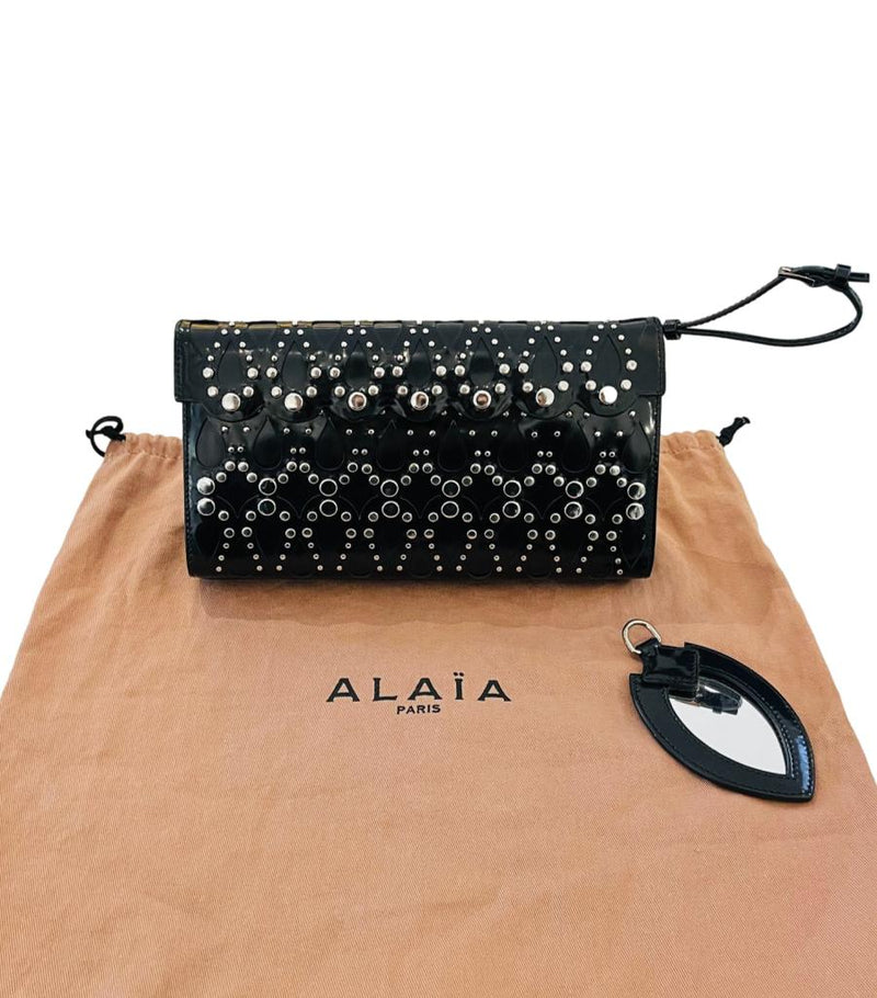 Alaia Studded Leather Clutch Bag