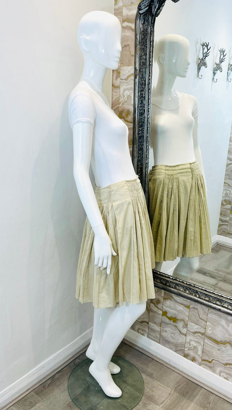 Prada Pleated Cotton Skirt. Size 38IT