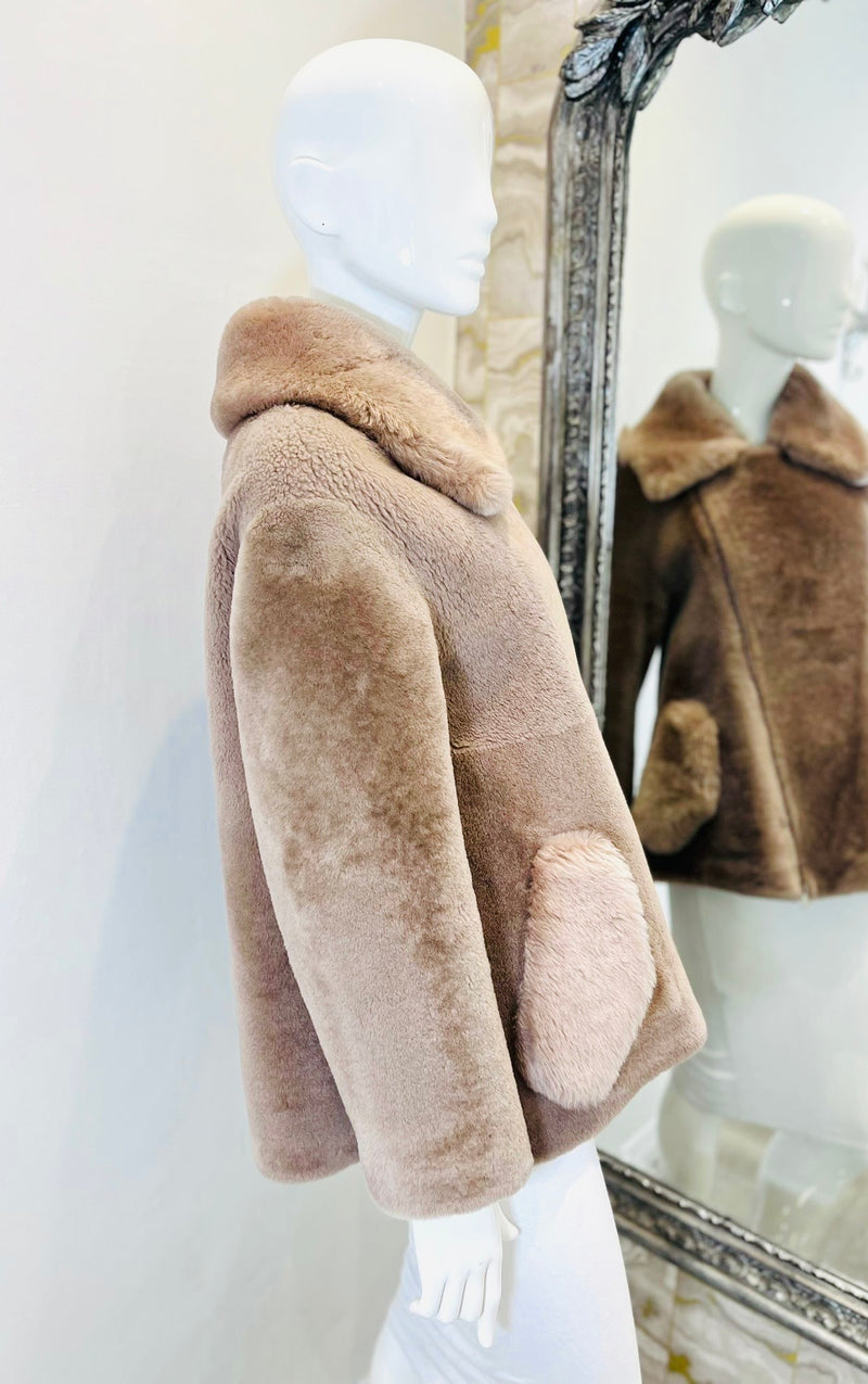 Blancha Sheepskin Teddy Coat. Size 38IT