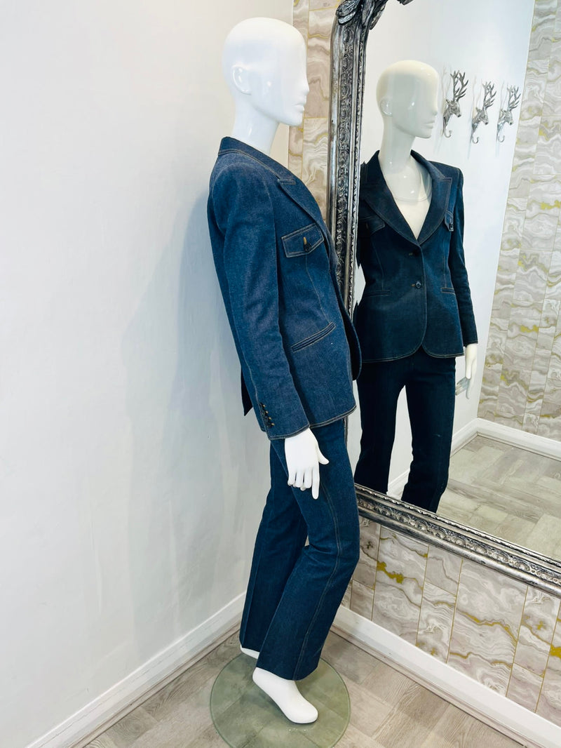 Saint Laurent Denim Jacket & Trousers. Size 36FR