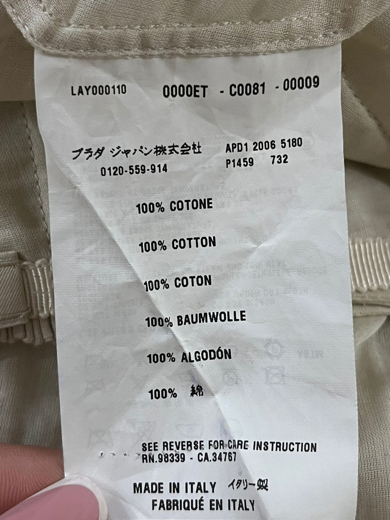 Prada Pleated Cotton Skirt. Size 38IT
