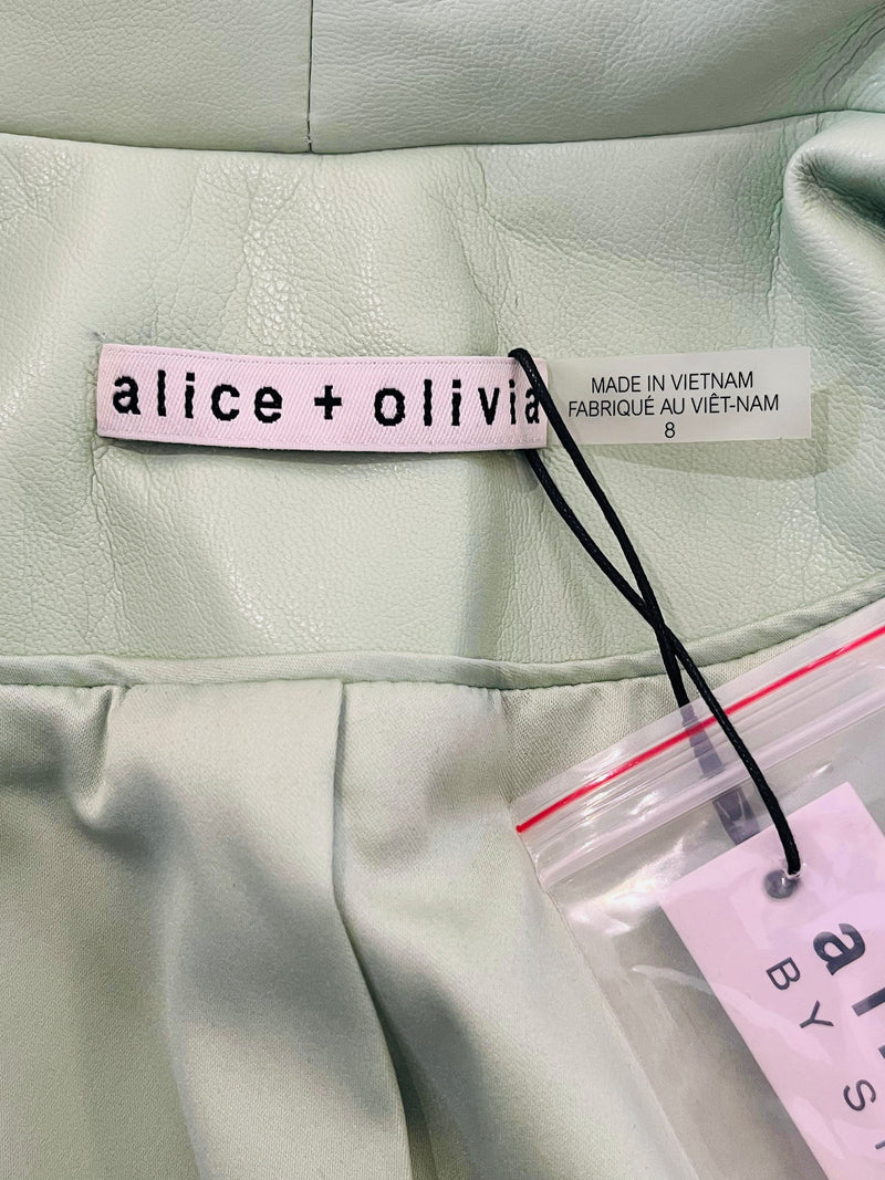 Alice + Olivia Vegan Leather Jacket. Size 8US