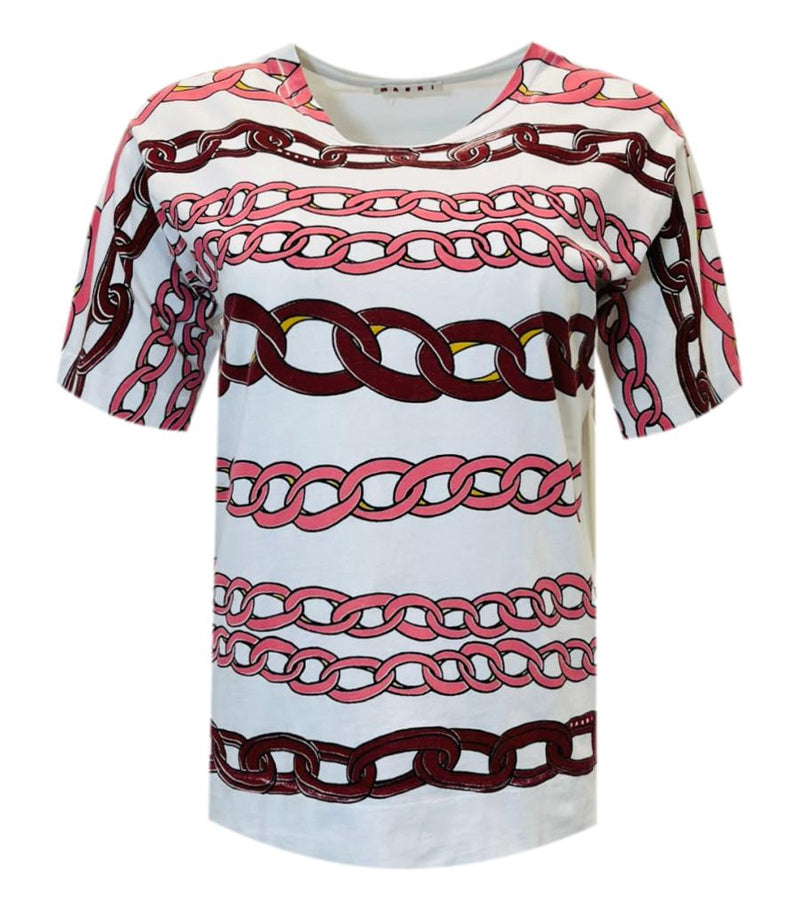 Marni Chain Print Cotton Top. Size 40IT