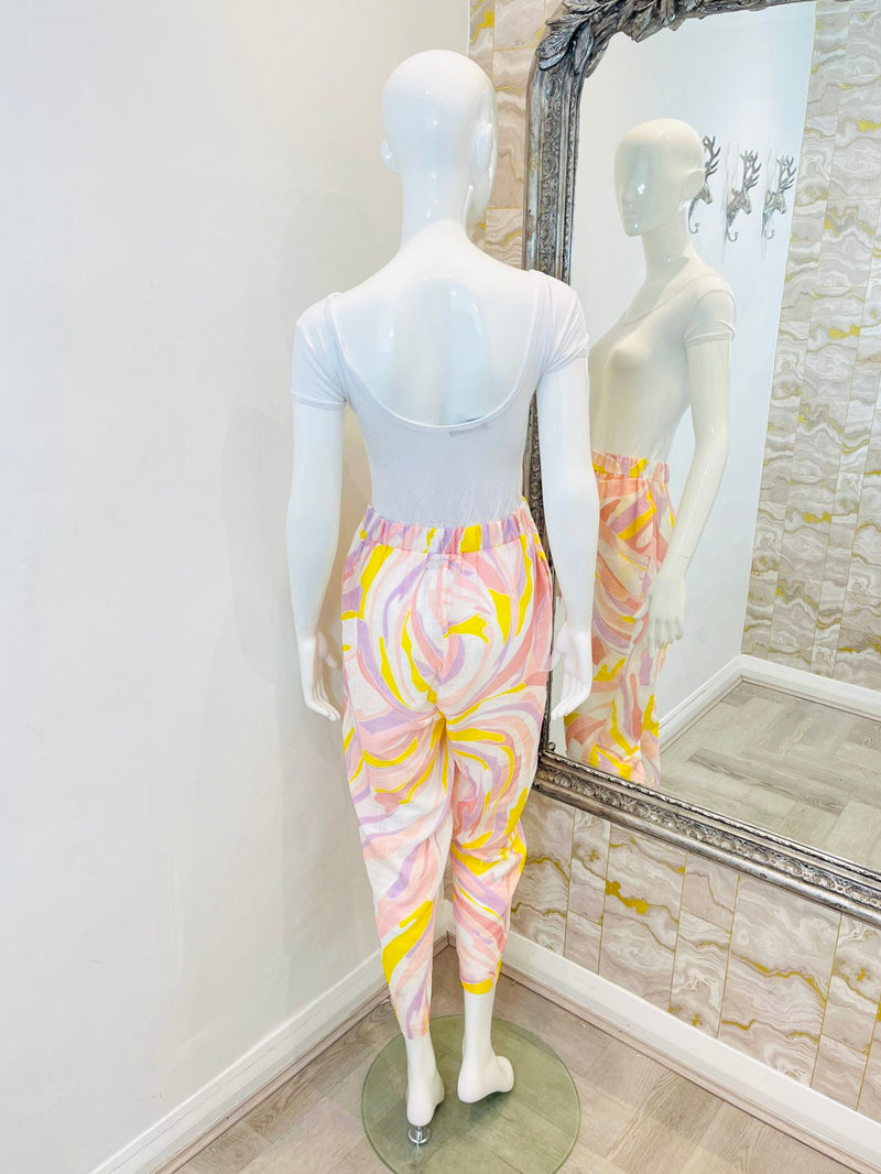 Emilio Pucci Cropped Cotton Trousers. Size 42IT