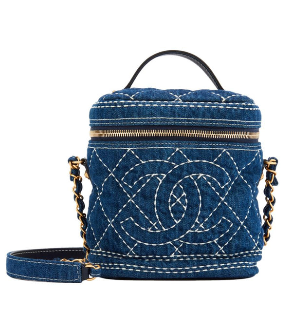Chanel Quilted Denim Vanity Bag