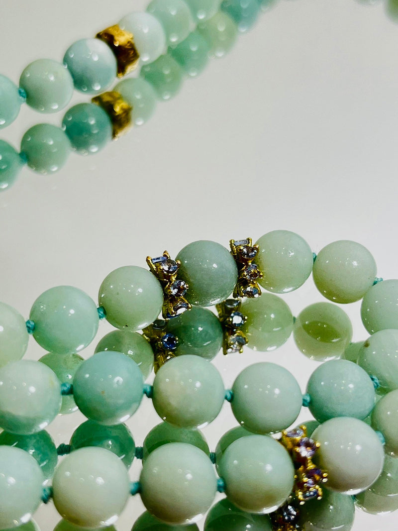 Carolina Bucci Amazonite Beaded Necklace With 18k Gold & Sapphires