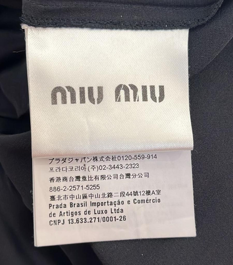 Miu Miu Silk Mini Dress With' Love Heart' Lace Collar. Size 42IT