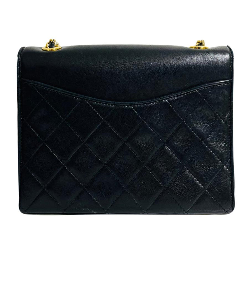 Chanel Vintage Leather Diamond Stich 'CC' Logo Handbag
