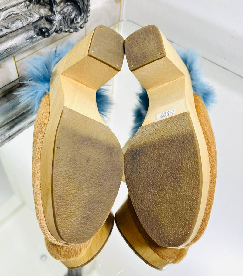 Rachel Comey Cow Hair & Alpaca Fur Clogs. Size 40.5