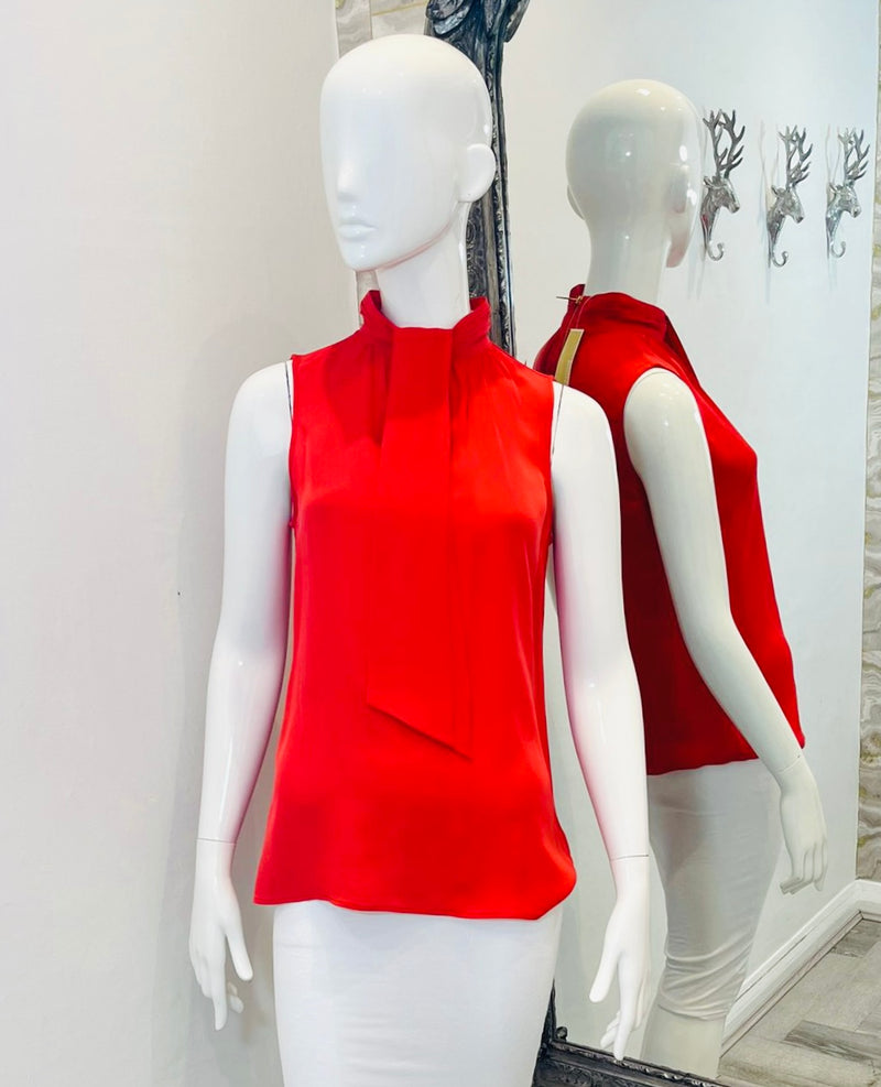Michael Kors Neck Tie Silk Top. Size S