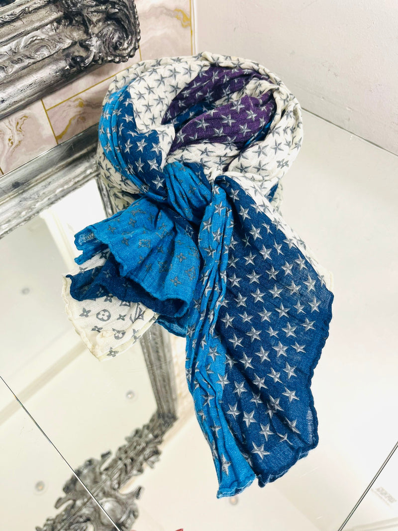 Louis Vuitton Linen & Silk Stars Monogram Scarf