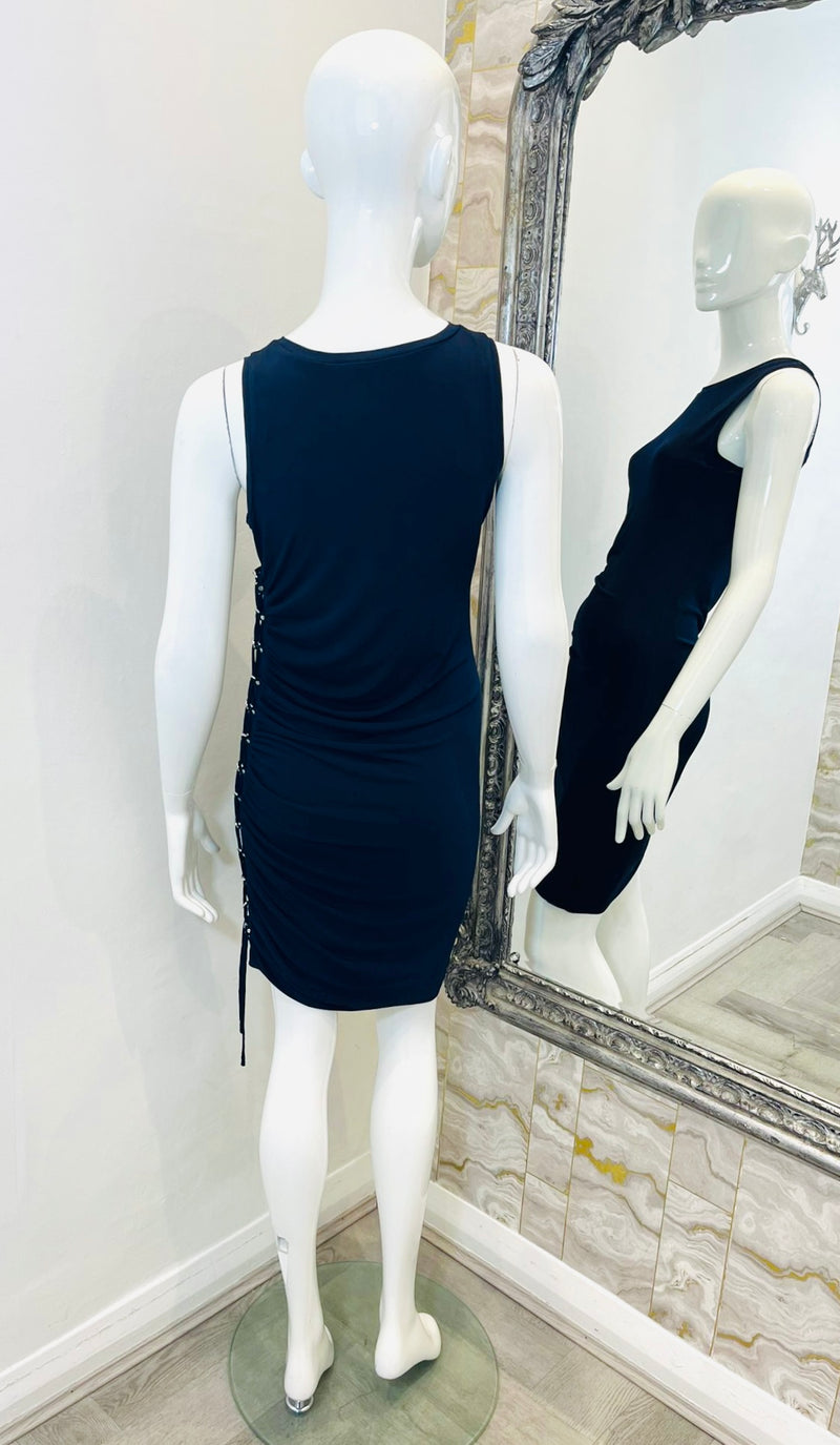 Michael Kors Lace-Up Detail Asymmetric Dress. Size S