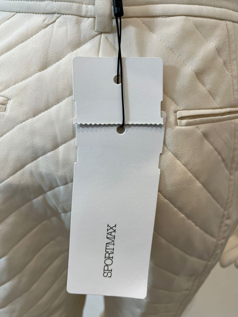 Sportmax Quilted Silk Trousers. Size 36FR