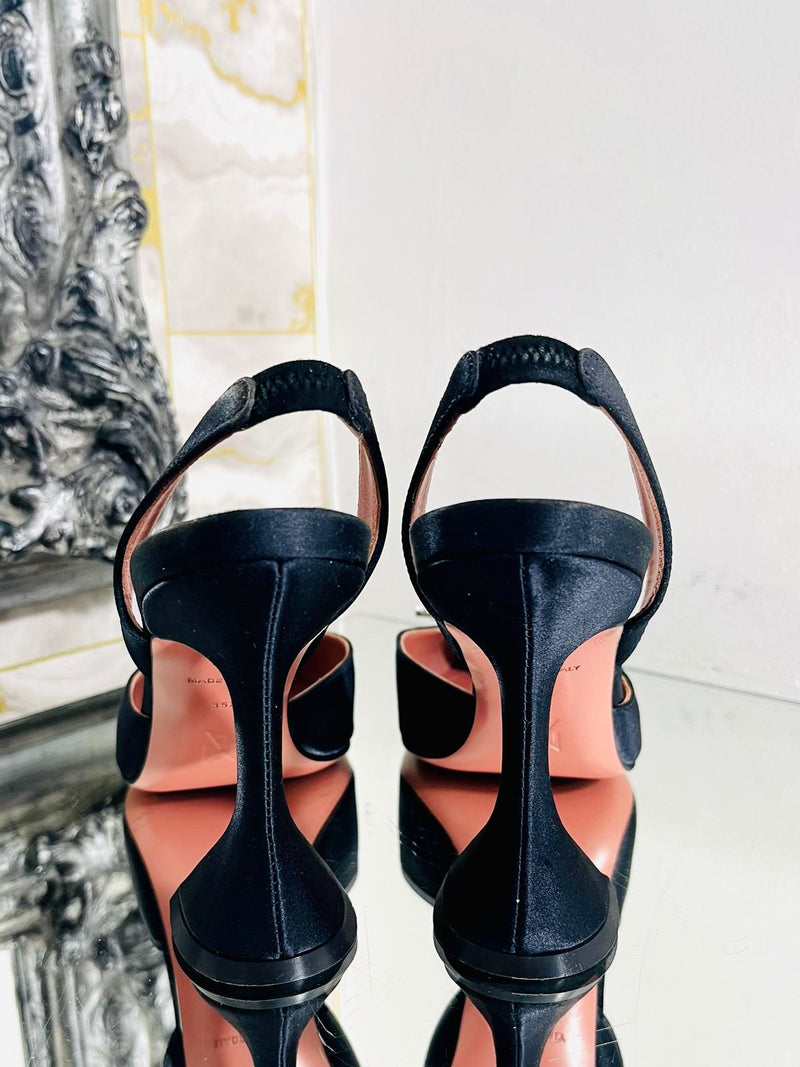 Amina Muaddi Satin & Crystal Heels. Size 35.5