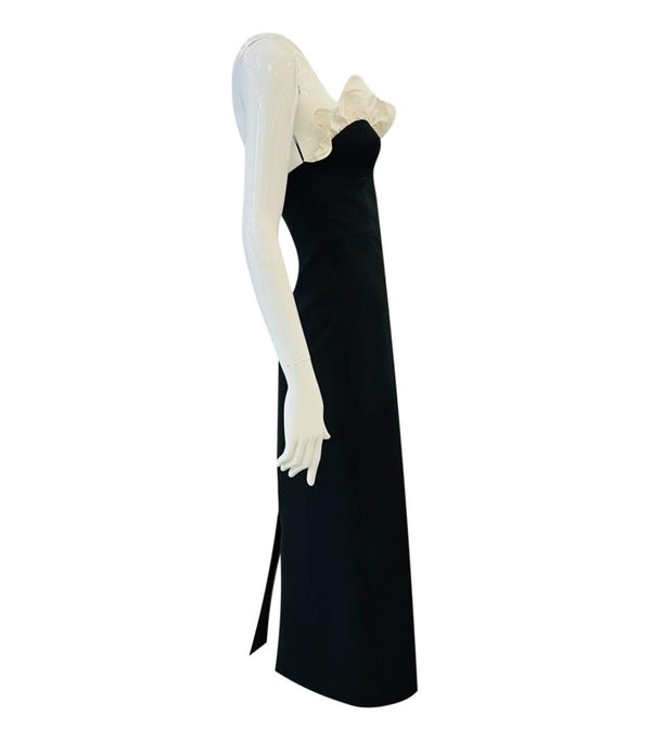 Filiarmi Strapless Dress With Silk Ruffle Neckline. Size 6UK