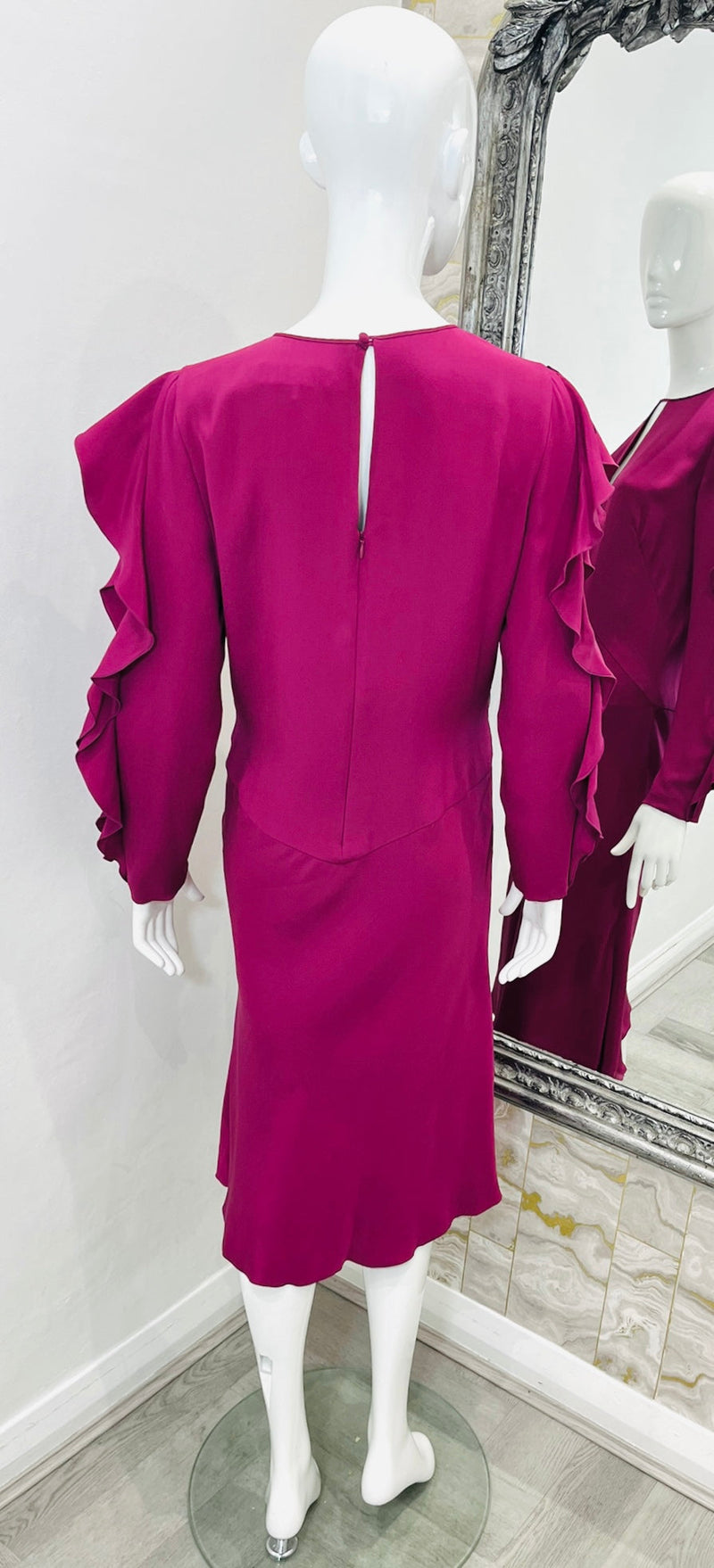 Emilio Pucci Silk Frill Dress. Size 46IT