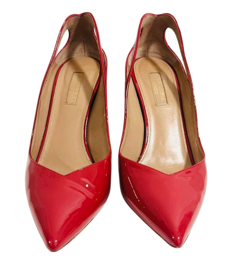 Aquazzura Patent Leather Cut-Out Heels. Size 38.5
